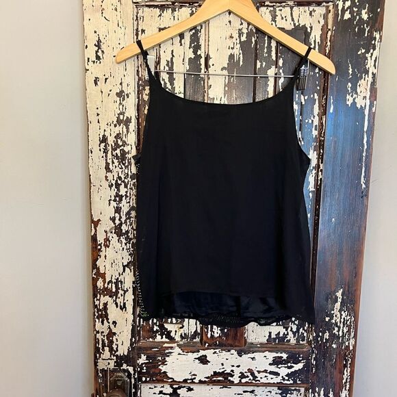 Vintage women’s Midnight Velvet Beaded sequined cami tank. Size L. - Picture 4 of 6